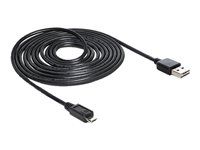Kábel USB - Micro USB typ B (M) na USB (M) - 3 m - čierna