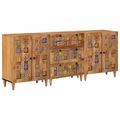 vidaXL Servírovacia skriňa 3 ks 60 x 33,5 x 75 cm Masívne mango drevo