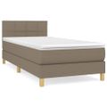vidaXL Posteľný rám boxsping s matracom sivohnedý 90x200 cm látka