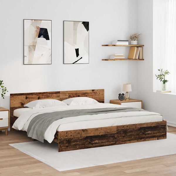vidaXL Rám postele Staré drevo 180 x 200 cm Kompozitné drevo