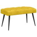 vidaXL Lavica s gombíkovým prešívaním Žltá 80 x 40 x 46 cm Zamat