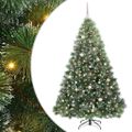 vidaXL Umelý vianočný stromček s 300 LED-i Zelená 210 cm PE a PVC