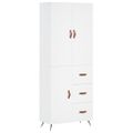 vidaXL Vysoká skrinka biela 69,5x34x180 cm spracované drevo