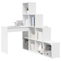 vidaXL Rohový stôl Biela 101,5 x 149,5 x 149,5 cm Kompozitné drevo