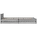 vidaXL Posteľný rám so zásuvkami sivý sonoma 90x200 cm kompozit. drevo