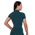 Dámske tričko Cropped Ignite Dark Green - GymBeam, veľkosť M, veľkosť oblečenia M