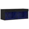 vidaXL Zostava TV skriniek 80 x 30 x 30 cm Čierny dub Kompozitné drevo