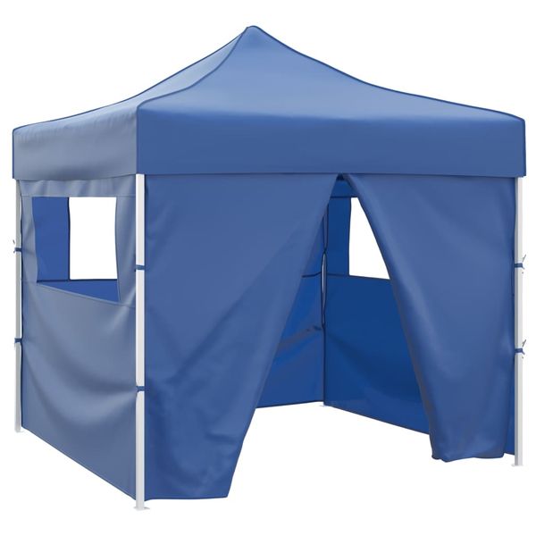 vidaXL Modrý skladací párty stan so 4 stenami 3 x 3 m