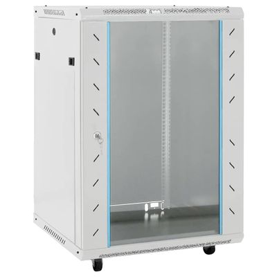 vidaXL 15U Nástenná serverová skriňa 19" IP20 sivá 60x45x86 cm