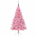 vidaXL Umelý predsvietený vianočný stromček Ružová 150 cm PVC