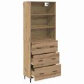 vidaXL Highboard 2 ks Remeselný dub 69,5 x 32,5 x 180 cm
