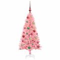 vidaXL Vianočný stromček Ružová 120 cm PVC