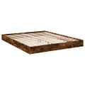 vidaXL Posteľný rám bez matraca dymový dub 150x200 cm kompozitné drevo