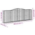 vidaXL Oblúkové gabionové koše 15 ks 400x50x140/160 cm pozink. železo