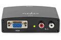 NEDIS převodník VGA na HDMI/ 2x RCA/ černý Adaptér, VGA (F) na HDMI (F), vcetne zvuku, 2x RCA, cerný