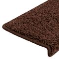 vidaXL Schodové rohože 20 ks 65x21x4 cm hnedé s obdĺžnikovým okrajom