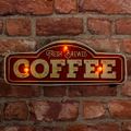 RETRO Metal Sign LED Fresh Brewed Coffee Forever Light