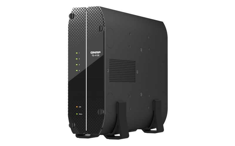 QNAP TS-410E-8G (4core 2,6GHz, 8GB RAM, 4x 2,5" SATA, 2x 2,5GbE, 4x USB 3.2, 1x 4K HDMI, fanless) NAS, Intel Celeron J6412, 8 GB RAM, 4× 2,5" SATA SSD, 2× 2,5GbE, 4× USB 3.2 Gen 2, HDMI 1.4b, fanless, QTS