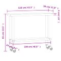 vidaXL Kuchynský pracovný stôl s kolieskami 110x30x85 cm oceľ