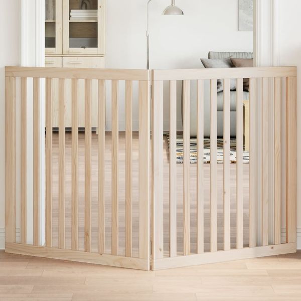 vidaXL Brána pre psa skladacia 2 panely 160 cm topoľové drevo