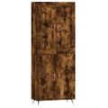 vidaXL Vysoká skrinka dymový dub 69,5x34x180 cm spracované drevo