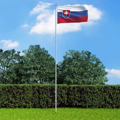 vidaXL Slovenská vlajka a stĺp 6 m hliníkový