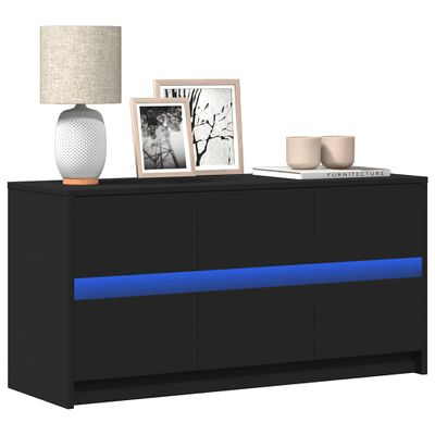 vidaXL TV stolík s LED čierny 100x34x50 cm kompozitné drevo
