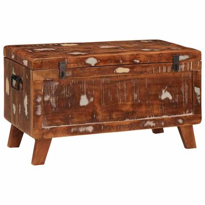 vidaXL Úložná krabica s úložiskom 70 x 35 x 40 cm recyklovaný masív