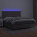 vidaXL Boxspring posteľ s matracom a LED sivá 140x200 cm umelá koža