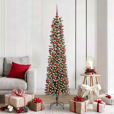 vidaXL Umelý vianočný stromček Zelená 180 cm PVC, plast a oceľ