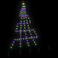 vidaXL LED Vianočný stromček so zemnými kolíkmi Viacfarebný 182 cm Kov