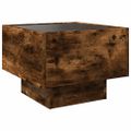 vidaXL Nočný stolík s nekonečnými LED dymový dub 40x40x30 cm
