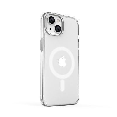 ER POWER Silikónový kryt CARNEVAL SNAP pre iPhone 14 s MagSafe - biela