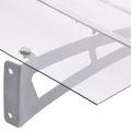 vidaXL Vchodová strieška strieborná a priehľadná 150x90 cm PET
