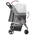 vidaXL Skladací kočík pre psa sivý 80x46x98 cm oxfordská tkanina