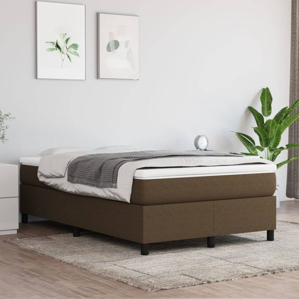 vidaXL Boxspring posteľ s matracom tmavohnedá 120x200 cm látka