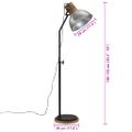 vidaXL Podlahová lampa 25 W starožitná strieborná 30x30x100-150 cm E27