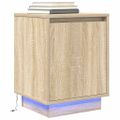 vidaXL nočná skrinka s LED osvetlením dub sonoma 38x34x50 cm