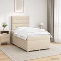 vidaXL Posteľ boxspring s matracom Krémová 120 x 190 cm Látka