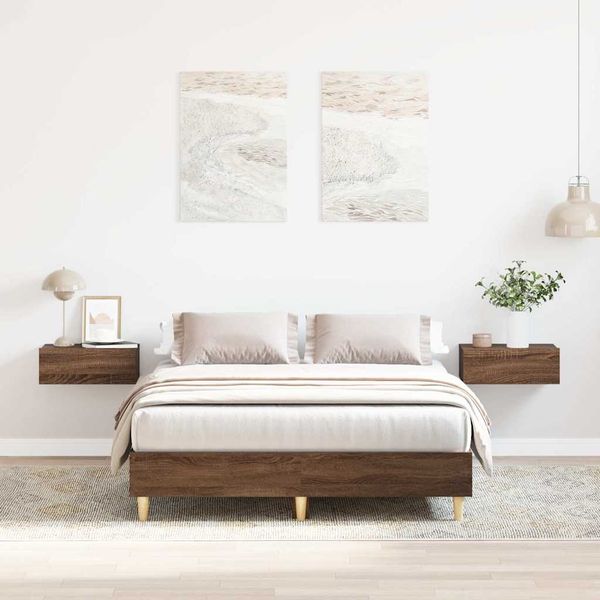 vidaXL Posteľný rám bez matraca hnedý dub 120x200 cm kompozitné drevo