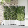 vidaXL Záhradný kvetináč 5 ks Biela 120 x 120 x 143 cm PP