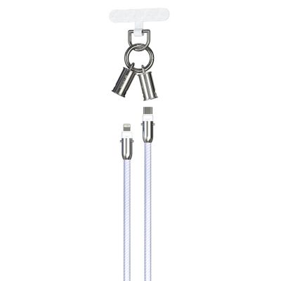 Šnúrka na kábel Devia 2v1 PD USB-C - Lightning 1,2 m 27W fialová