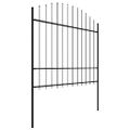vidaXL Záhradný plot Woerden s vrchnou časťou v tvare oštepu, oceľový 170x175 cm, čierny