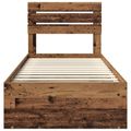 vidaXL Rám postele Staré drevo 90 x 200 cm Masívne borovicové drevo