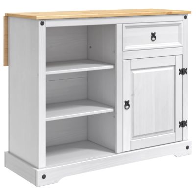 vidaXL Kuchynský vozík 2 pcs Biely a vosk z medu 112 x 70 x 91,5 cm