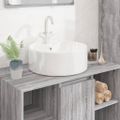 vidaXL Umývadlo biele 40x14,5 cm keramické okrúhle