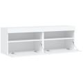 vidaXL TV nástenné skrinky s LED svetlami 2 ks biele 60x30x40 cm
