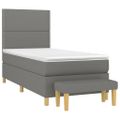 vidaXL Posteľný rám boxsping s matracom tmavosivý 80x200 cm látka
