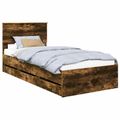 vidaXL Rám postele Dymová dub 100 x 200 cm Inžinierske drevo