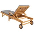 vidaXL Ležadlo s vankúšom 100% polyester a masívny teak